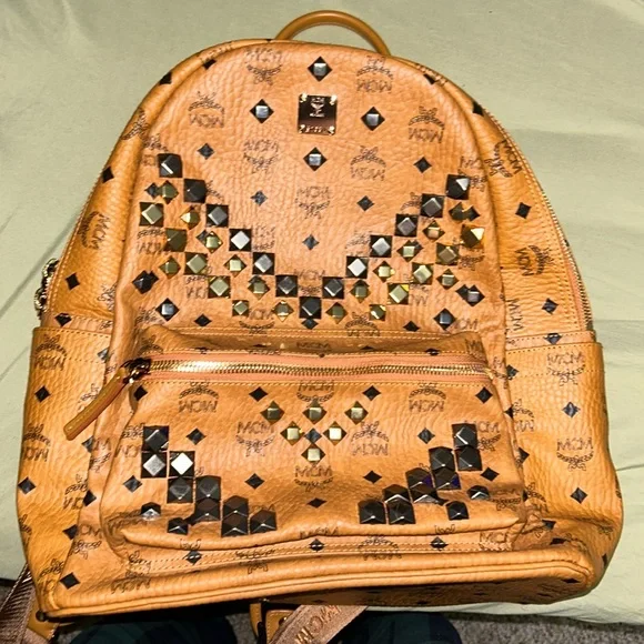 Retro M Studs Stark Backpack in Visetos MCM Retro M Studs Stark Backpack | eBay main image 2
